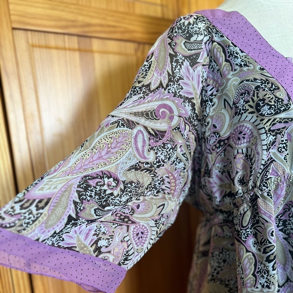 Separates by New YorkCity Design 22/24 Purple Paisley Polka Dot Blouse Plus Size - Picture 5 of 8
